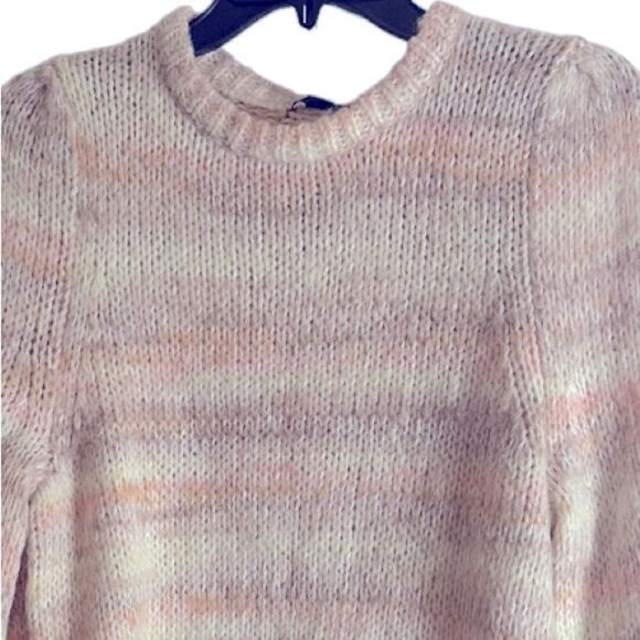 NWT Wild Fable Target Pink Peach Cream Puff Sleeve Knit Sweater Medium 📦 - Picture 3 of 8